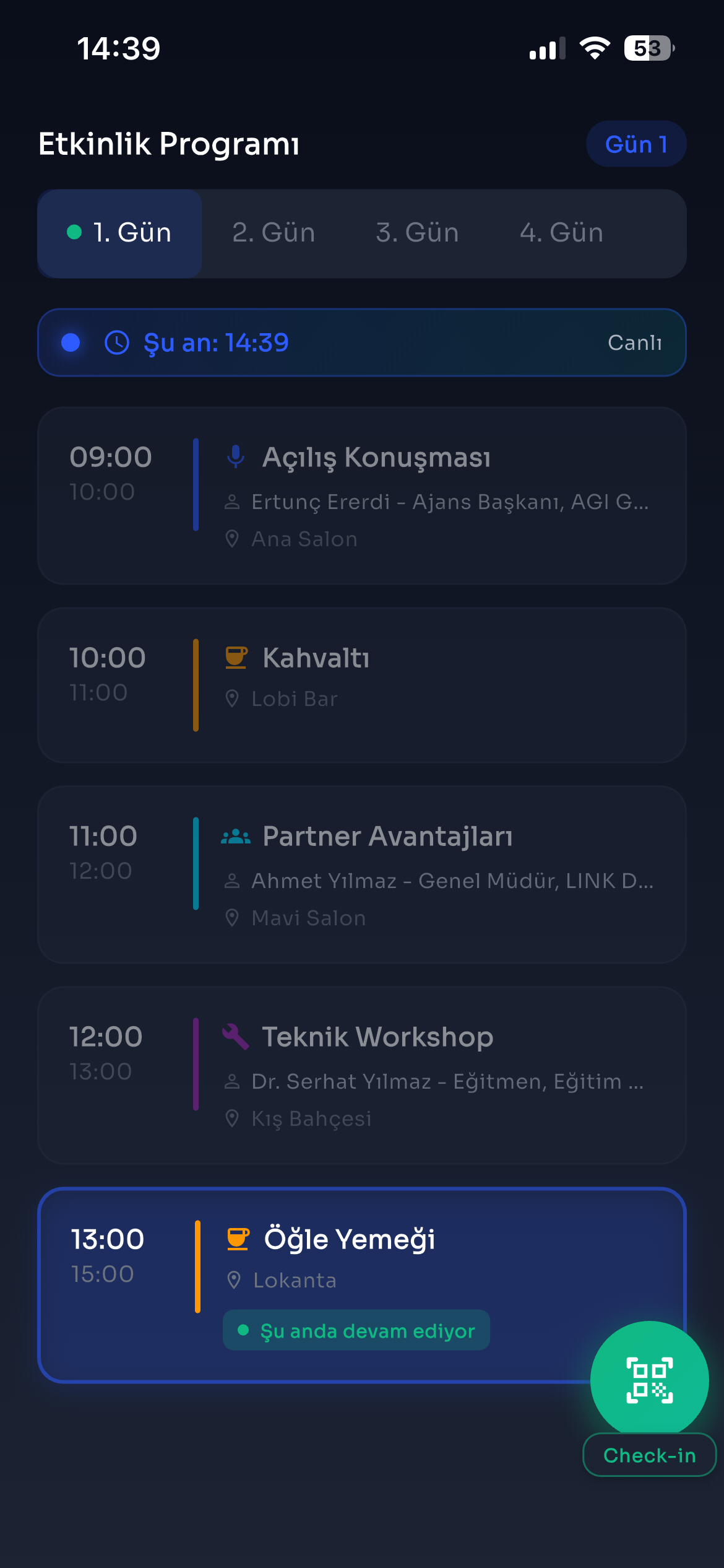 Etkinlik programı